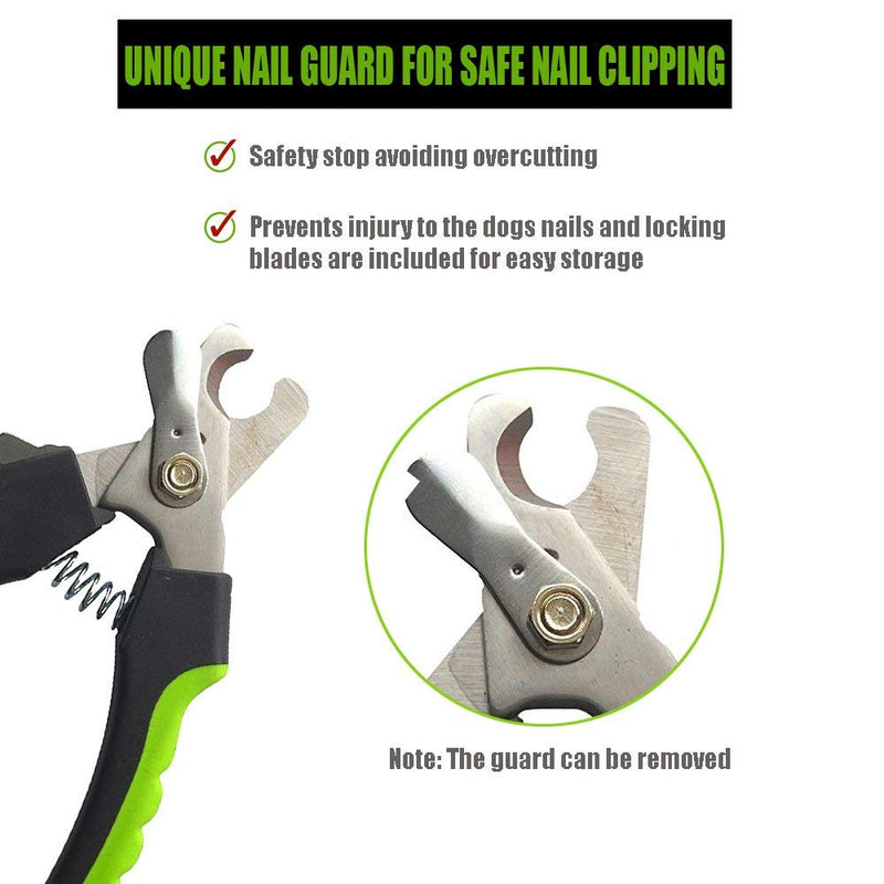 Dog Nail Clippers with Safety Guard - Superior Sharpness - Veterinarian Designed - Suitable for Large Dogs - Stainless Steel Dog Nail Trimmers - BeesActive Australia