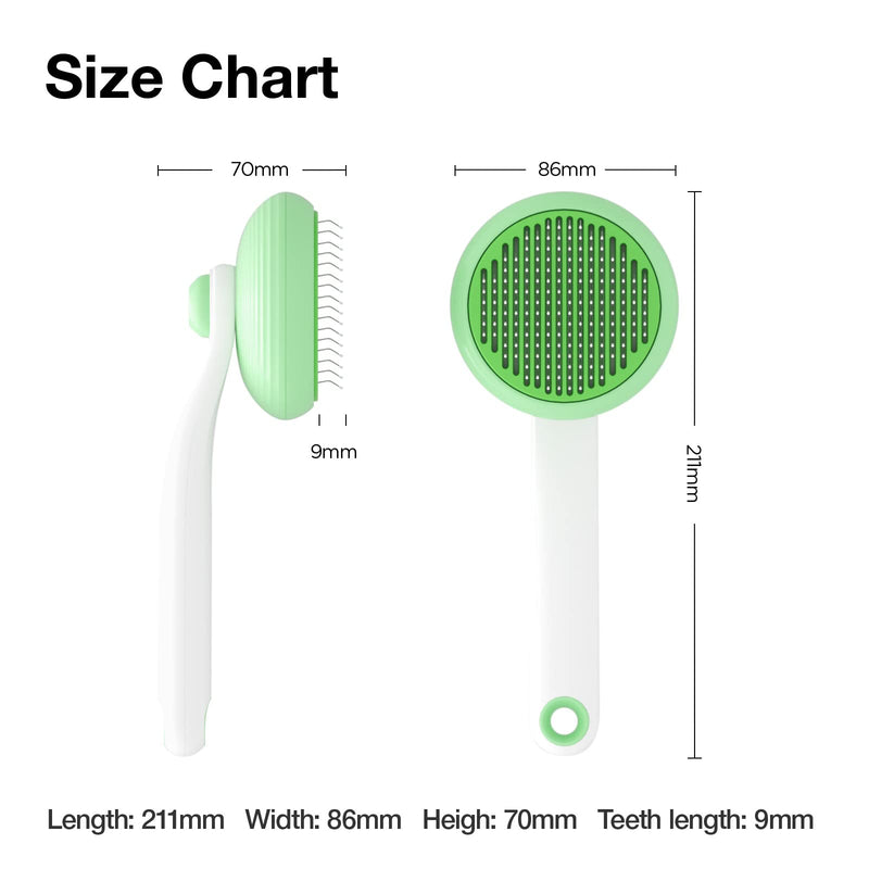 Cat Brush for Shedding, Pet Grooming Self Cleaning Slicker Brush for Cats & Dogs, Cat Deshedding Brush Easily Removes Tangles Hair and Loose Undercoat, Mats Tangled Hair Shedding Brush (Green) Green - BeesActive Australia