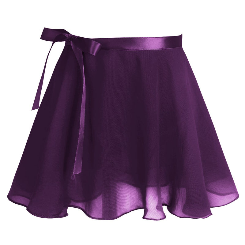 [AUSTRALIA] - JEATHA Kids Girls 2PCS Chiffon Sleeveless Adjustable Straps Ballet Dance Leotard with Mini Tulle Tied Dress Dancewear 10 / 12 Dark Purple 