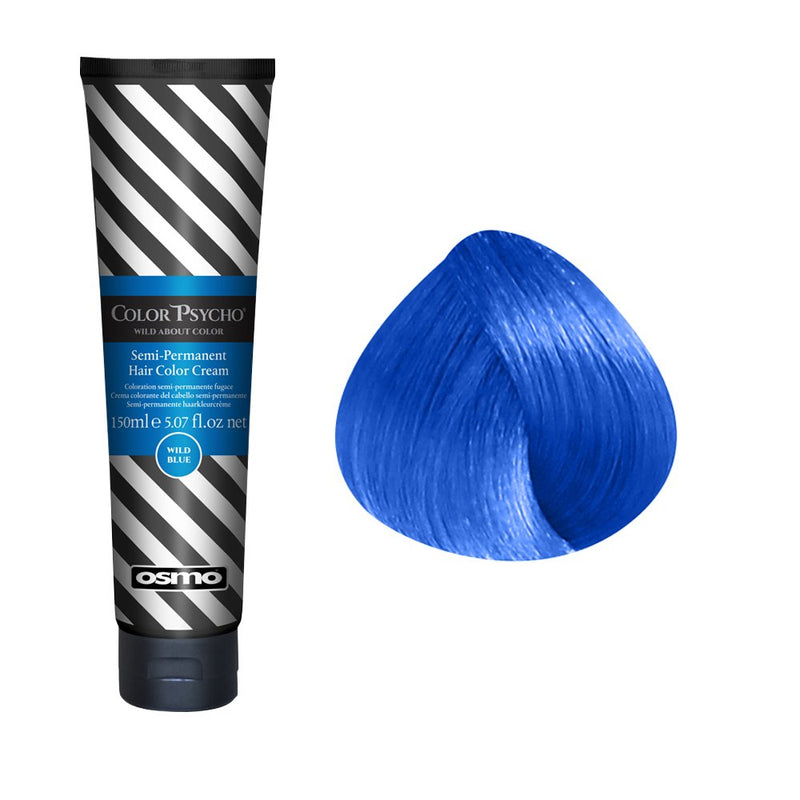 Color Psycho Tamer Semi-Permanent Hair Color Cream, Wild Blue 150 ml 150 ml (Pack of 1) - BeesActive Australia