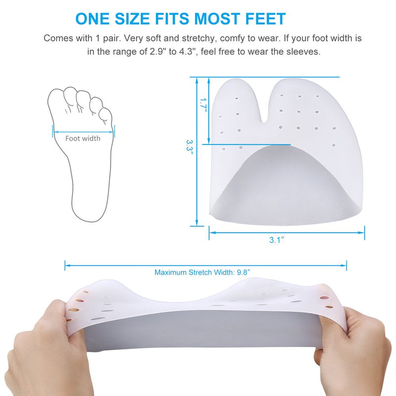 Toe Sleeve Pads,Toe Sleeve Protection Ball of Foot Cushion Blisters Pad Insoles Silicone Bunion Sleeves - BeesActive Australia