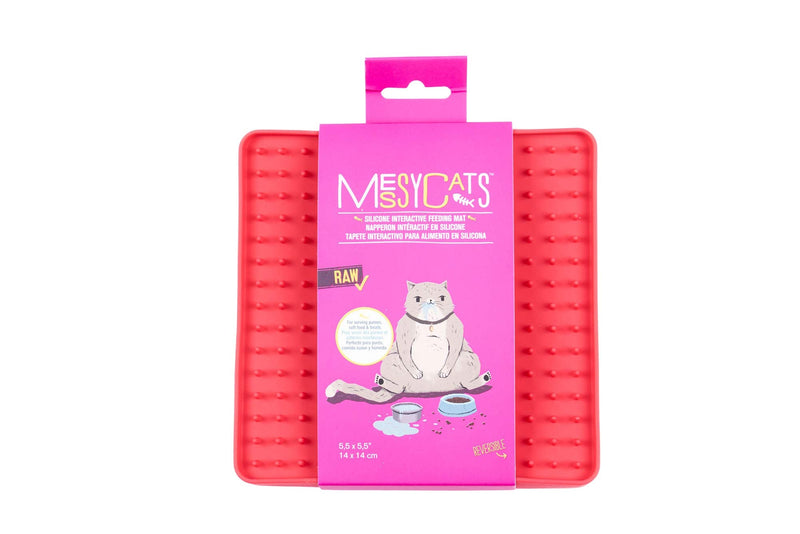 Messy Mutts & Cats Silicone Reversible Interactive Feeding and Licking Mat | 5.5” x 5.5” | Slow Feeder for Boredom & Anxiety | Lick Pad for Cats & Small Dogs | Watermelon - BeesActive Australia