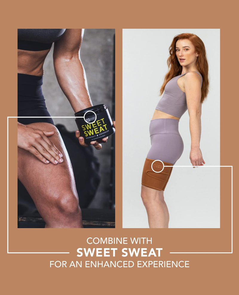 Sports Research Sweet Sweat Thigh Trimmers for Men & Women Increases Sweat & Activity to The Thighs During Exercise Clay Small - BeesActive Australia