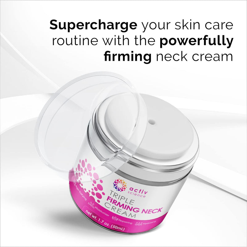 ACTIVSCIENCE Neck Firming Cream - Natural Anti-Aging Facial Moisturizer with Retinol, Collagen & Hyaluronic Acid - Day & Night Anti-Wrinkle Cream - Firming, Hydrating Face Cream - 1.7Oz Original 1.7 Fl Oz (Pack of 1) - BeesActive Australia