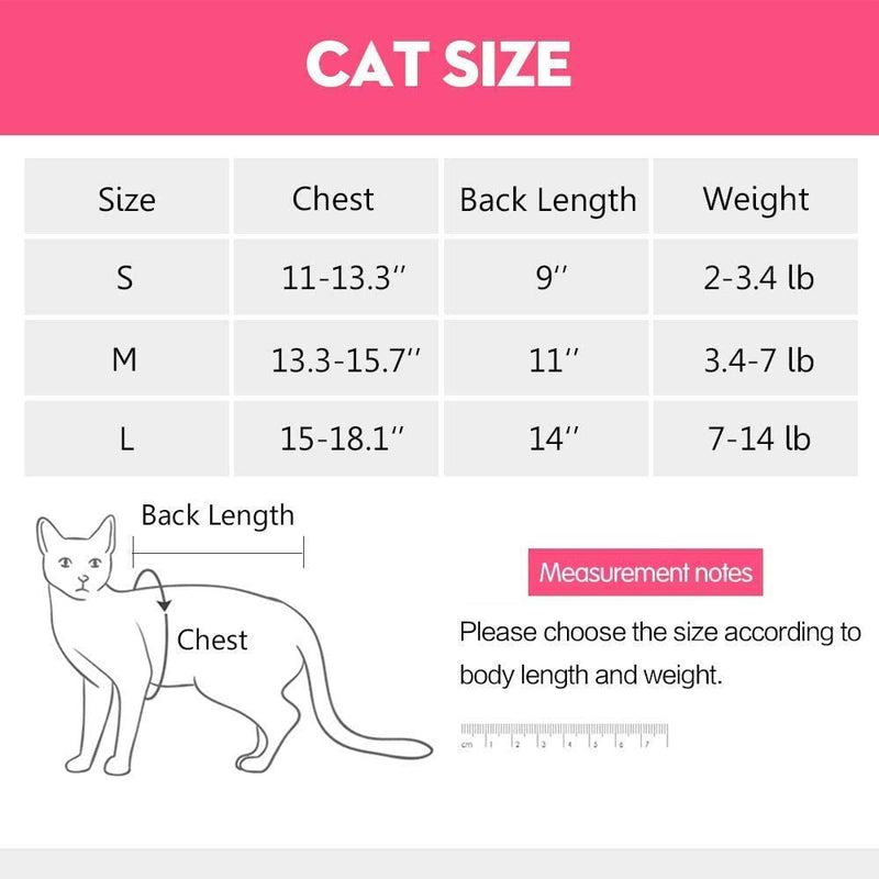 Cat Professional Recovery Suit for Abdominal Wounds and Skin Diseases,E-Collar Alternative for Cats and Dogs, After Surgey Wear Anti Licking, Recommended by Vets Medium (Pack of 1) Pink - BeesActive Australia
