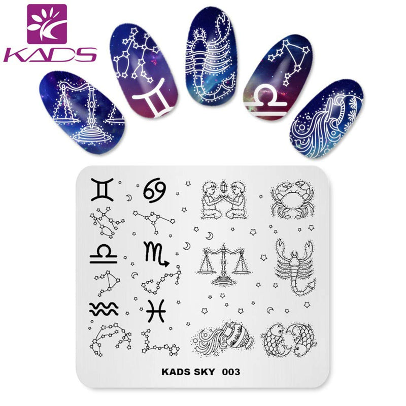 KADS Nail Art Stamp Plate Night Sky Series Nail stamping plate Template Image Plate Nail Art DIY Decoration Tool - BeesActive Australia