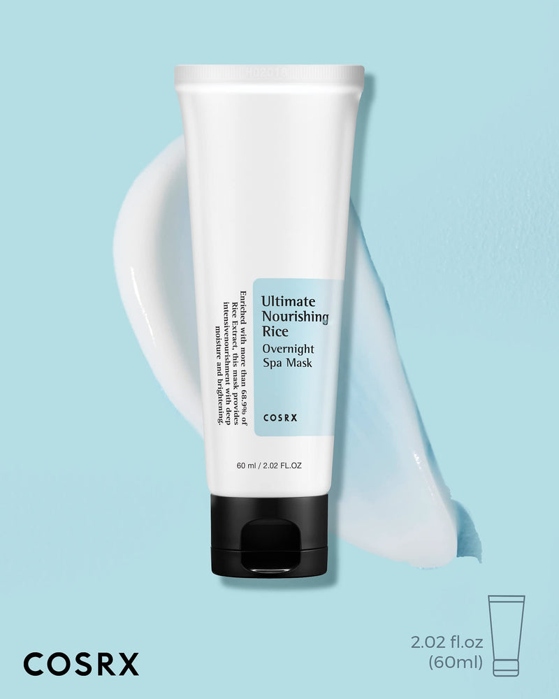 COSRX Ultimate Nourishing Rice Overnight Spa Mask, 60ml | Facial Moisturizer with Rice Extract and Niacinamide | Leave-on Face Mask | Korean Skincare - BeesActive Australia