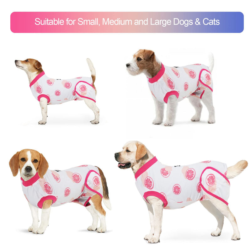 Vanansa Recovery Suit for Dogs Cats After Surgery Prevent Licking Dog Bodysuit Puppy Surgical Clothes Post-Operative Vest S Grapefruit - BeesActive Australia