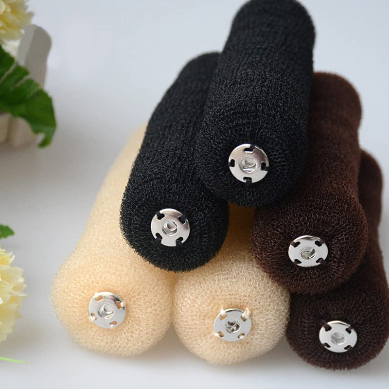 1 Piece Hair Donut, Doughnut Hair Bun Maker, Donut Bun Maker for Hair with Snap, Hair Styling Tool for Women Girls (4 x 18 cm) - BeesActive Australia