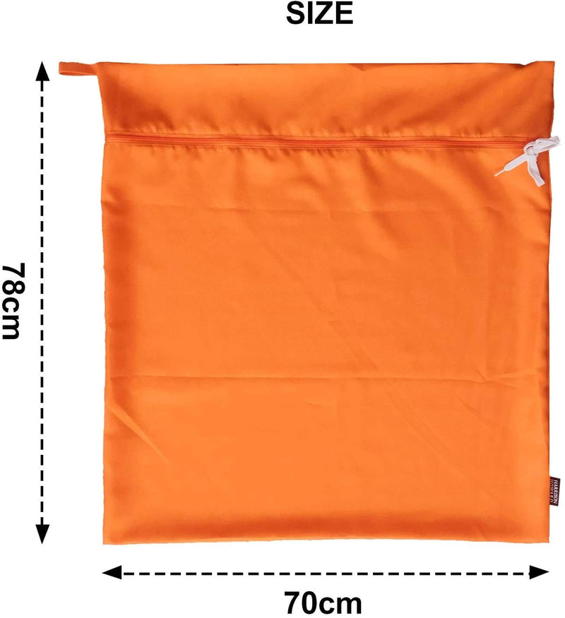Harrison Howard Pet Washing Bag Dog Cat Horse Hair Laundry Bag for Rug Sheet Boots Pets Laundry Helper Jumbo 48L 78cm x 70cm Orange - BeesActive Australia