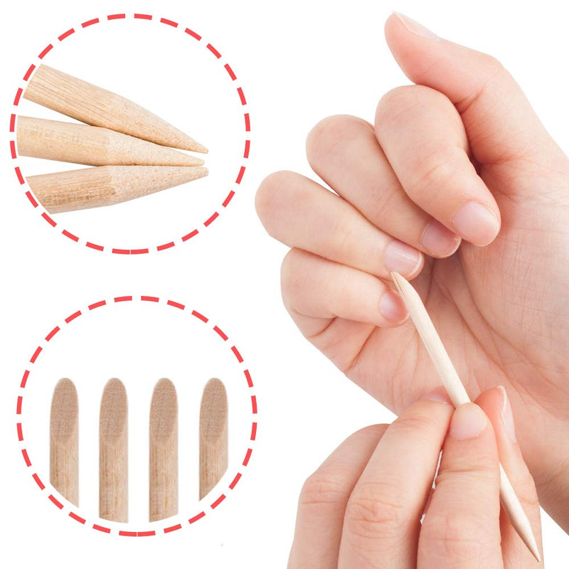 Sowaka 50 Pcs Orange Wood Sticks for Nails Natural Double Sided Multifunctional Wooden Mini Cuticle Pusher Remover Tool Kit for Manicure Pedicure - BeesActive Australia