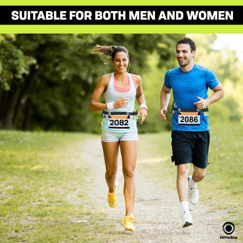 Triathlon Race Belt with Number Bib Holder for Running on Marathon or Tri Simple Black Belt - BeesActive Australia