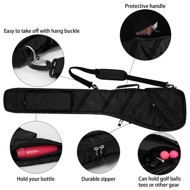 Golf Bag Clubs Case Foldable Zippered Carry Bag Thick and Tough Lightweight Waterproof Sunday Bag Multi Colors Black - BeesActive Australia