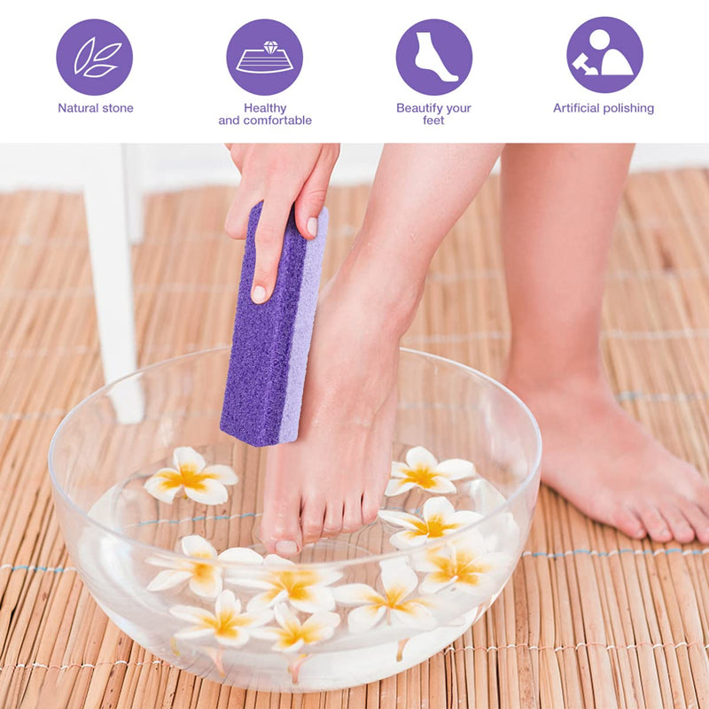 Healifty Foot Pumice Stone Feet Hard Skin Callus Remover and Scrubber for Feet, Hands and Body 2pcs (Purple) - BeesActive Australia