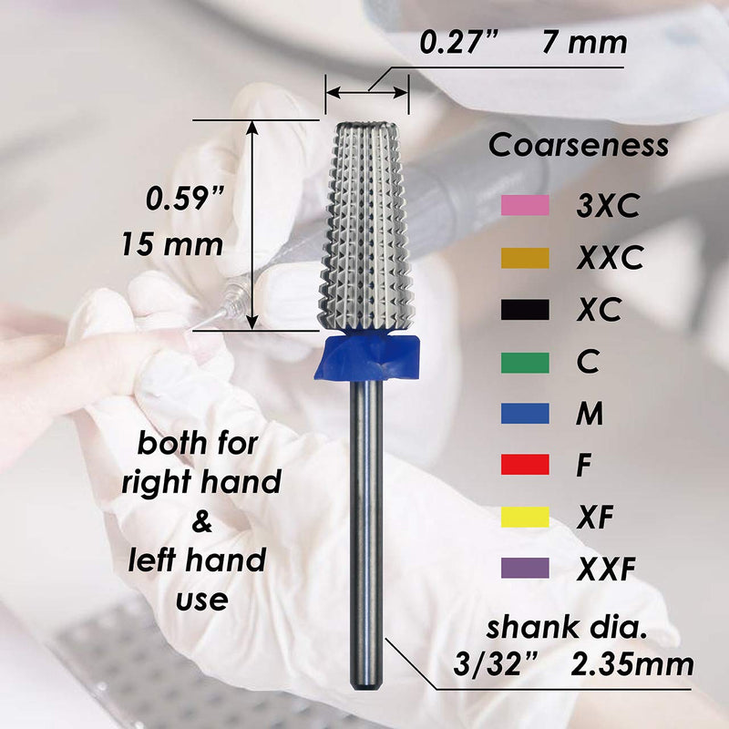 ianblues Multi-function - 5 in 1 Manicure Drill for Electric Drill Machine, both for Left & Right hand people, Grit Size: 3XC, XXC, XC, C, M, F, XF, XXF (Extra Fine (XF)) Extra Fine (XF) - BeesActive Australia