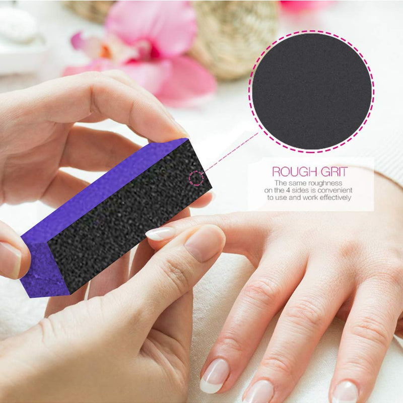 10 PCS Sanding Buffing Nail Polisher 4 Way Polish Buffer Buffing Block Nail Files Art Pedicure Manicure File (Black Purple) Glam by Sonia - BeesActive Australia