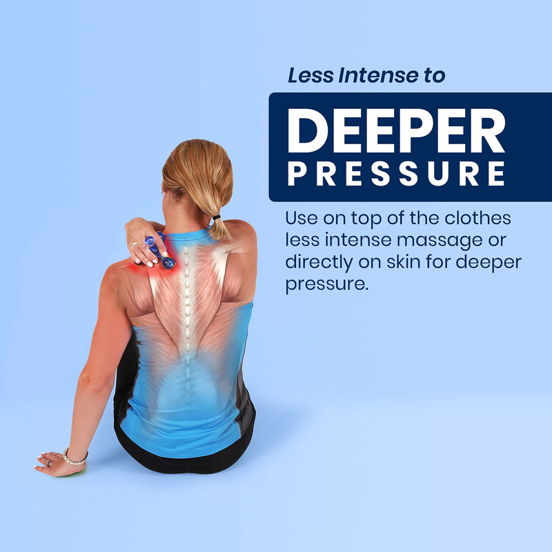 ResultSport Handy 4-Way Massage Tool, Massager for deep muslce and Trigger Point Release. Used for Neck, Back, and Foot. 4 Way Massager - Blue - BeesActive Australia