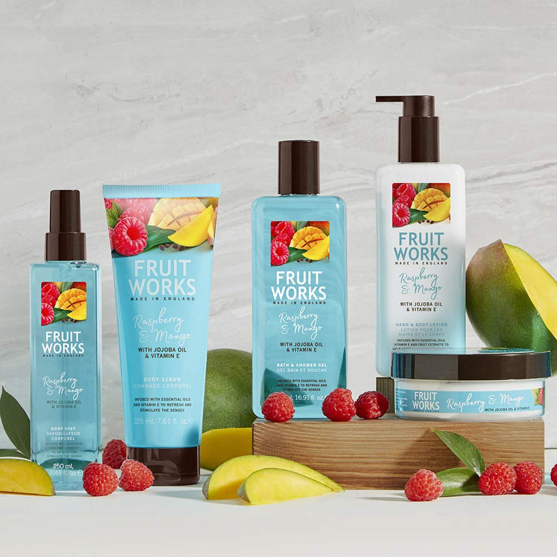 Fruit Works Raspberry & Mango Cruelty Free & Vegan Hand & Body Lotion With Natural Extracts 1x 500ml - BeesActive Australia