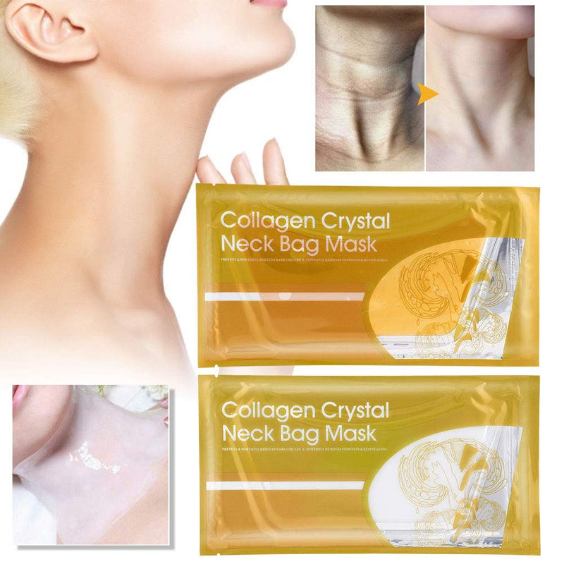 Collagen Neck Mask, 5 Sheets Neck Mask Anti-wrinkles Collagen Neck Pads Patch Skin Whitening Firming Moisturizing Neck Lift Mask (gold) gold - BeesActive Australia