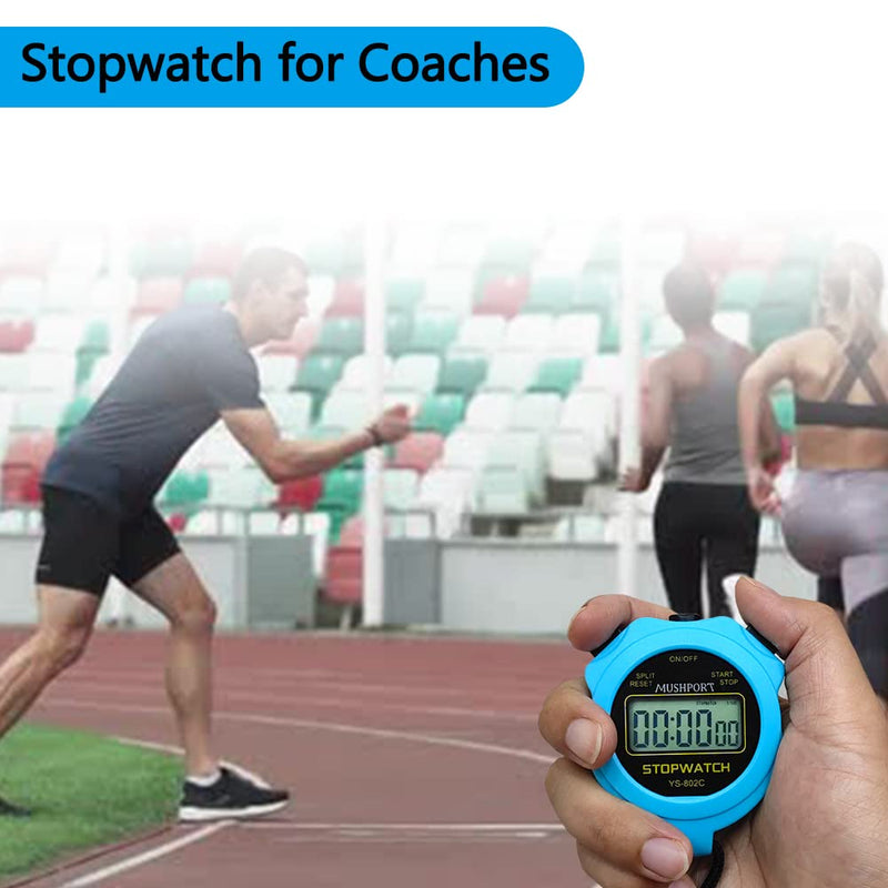 Stopwatch Sport Timer Only Stopwatch with ON/Off, No Clock No Date Silent Simple Operation Children Friendly, MUSHPORT Digital Stopwatch for Coaches Kids Swimming Running Sports Practice - BeesActive Australia
