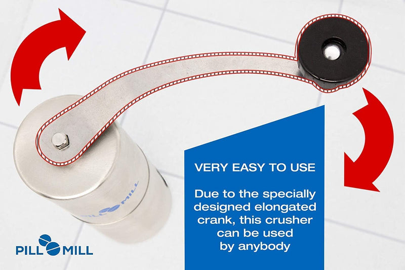 Pill Mill Pill Crusher - Crushes Multiple Tablets to a Fine Powder - Metal Medicine Grinder - Tablet Pulverizer Perfect for Travel - Great for Feeding Tube use, Pets or easier Medicine intake for Kids - BeesActive Australia