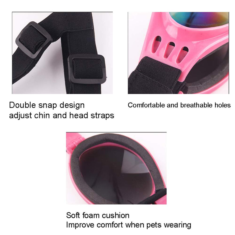 Stylish Pet Glasses Cool Dog Sunglasses Dog Doggles Waterproof Windproof Eyewear UV Protection Sunglass for Doggy Puppy Pink-Black - BeesActive Australia