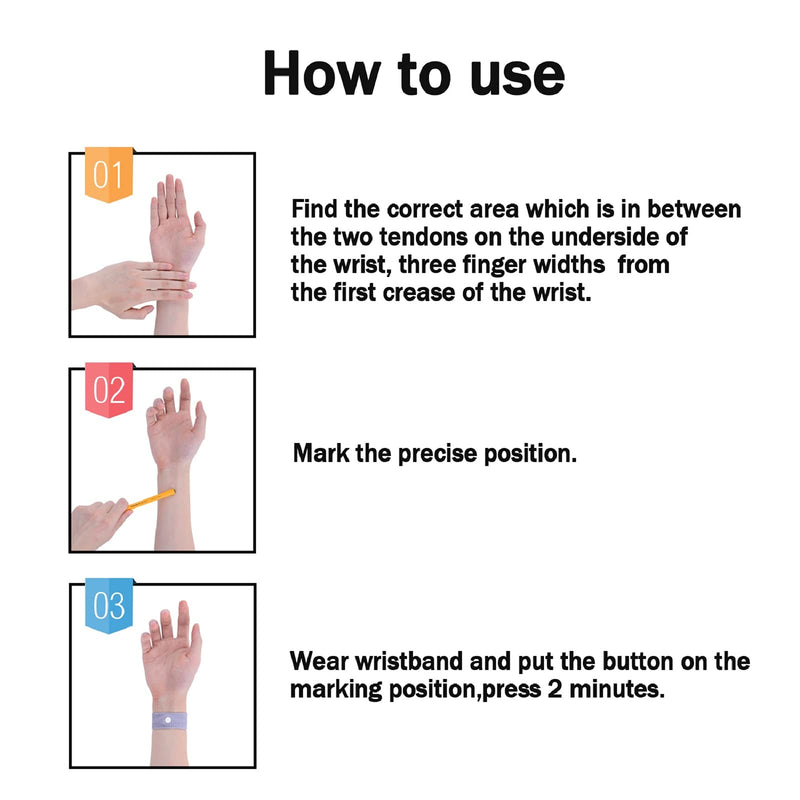 2 Pairs Car Motion Sickness Wristbands Acupressure Nausea Relief Band for Morning Sickness Sea Travel Black,grey. - BeesActive Australia
