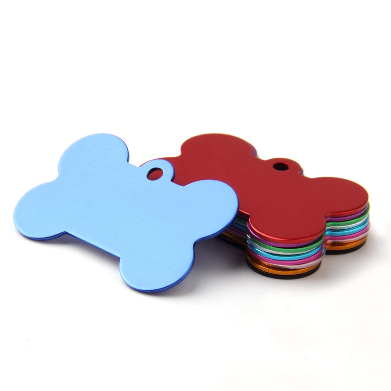 yiwoo 30 PCS Pet ID Tag Bone Shape, Aluminum Alloy for Dogs and Cats Pet ID Tag(38mm) - BeesActive Australia