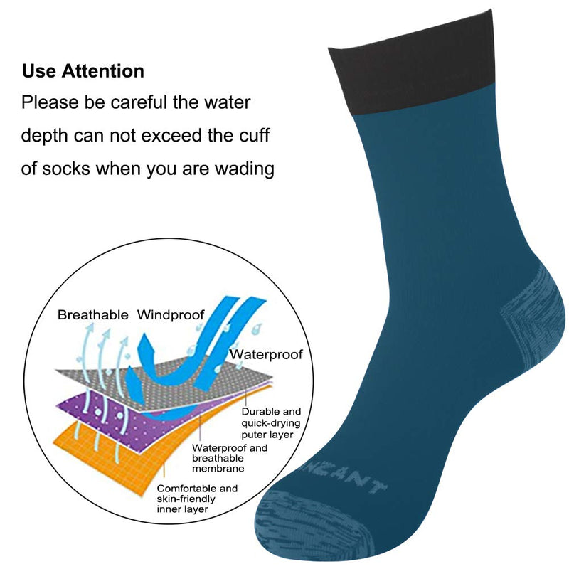 Waterproof Socks Tanzant Breathable men's hiking waterproof socks for men cycling kayaking Skiing Trekking X-Large Black Cotton - BeesActive Australia