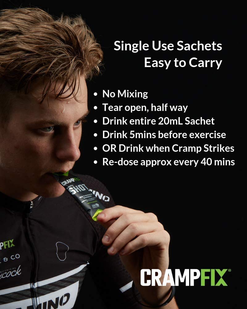 Crampfix QuickFix Shot Sachets - Fast & Effective Relief from Muscle Cramp (9 x 20ml Packets) (Raspberry) Raspberry - BeesActive Australia