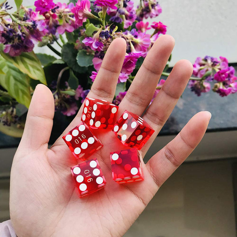 Yuanhe Grade AAA Precision 16mm Serialized Casino Craps Dice with Razor Edges and Corners, 5dices per Set - BeesActive Australia