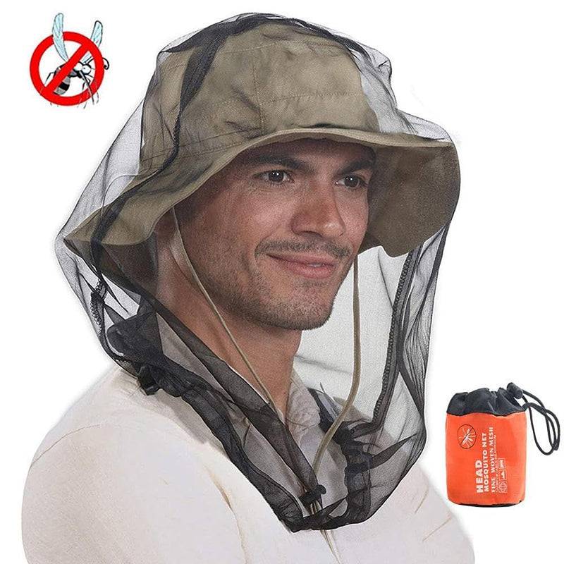 2PCS Midge Head Net with Storage Bag Face Net Mesh Nylon Mosquito Head Net for Outdoor Hiking Camping Climbing Fishing and Walking - BeesActive Australia