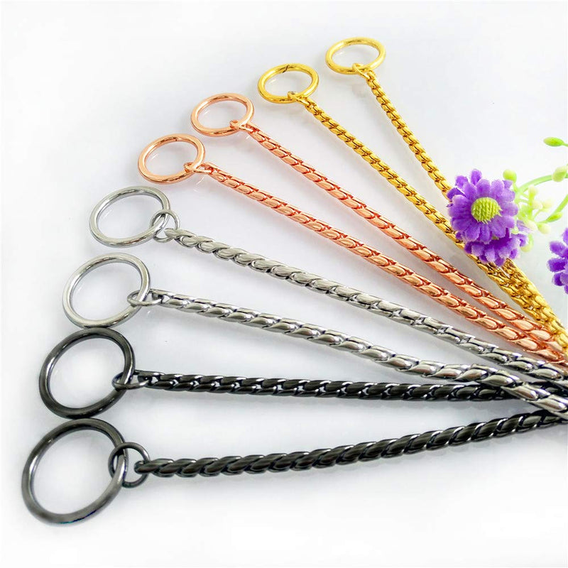 Umysky Dog P Snake Chain Chrome Plated Metal Dog Training Choke/Collar-Fully Guaranteed Against Rust Tarnish or Breakage-Recommended for Professional Training 4mm*60cm(24") Black - BeesActive Australia