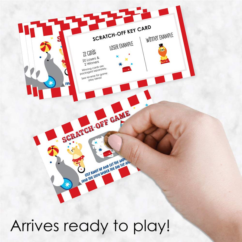 Big Dot of Happiness Carnival - Step Right Up Circus - Carnival Themed Game Scratch Off Cards - 22 Count - BeesActive Australia