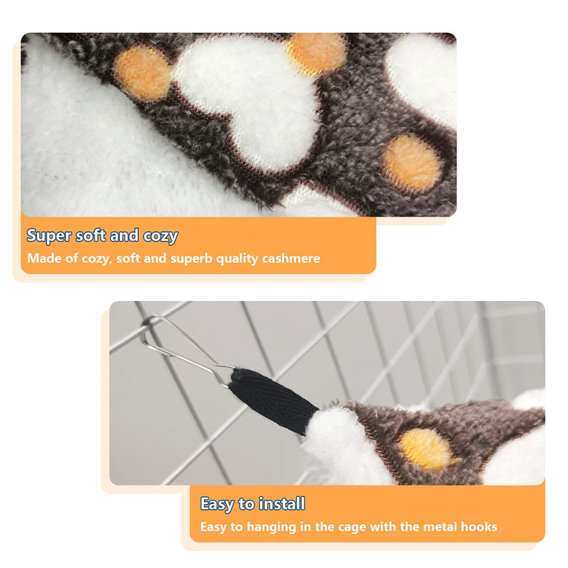 LEFTSTARER Guinea Pig Ferret Rat Hammock Toy Small Animal Cage Accessories Hideout Tunnel & Bunkbed Hammock for Rat Ferret Guinea Pig Hamster Sugar Glider Chinchilla Heart-Brown - BeesActive Australia