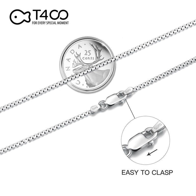 T400 925 Sterling Silver Chain Necklace 1.5mm 1mm Gold Plated Italian Box Chains for Women Men Teens 16 18 20 22 24 26 30 inches 20.0 Inches 1.5mm Silver - BeesActive Australia