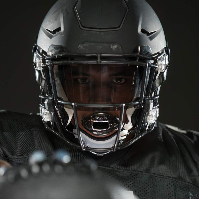 Shock Doctor Max Airflow 2.0 Lip Guard / Mouth Guard. Football Mouthguard 3500. For Youth and Adults OSFA. Breathable Wide Opening Mouthpiece. Helmet Strap Included Royal - BeesActive Australia