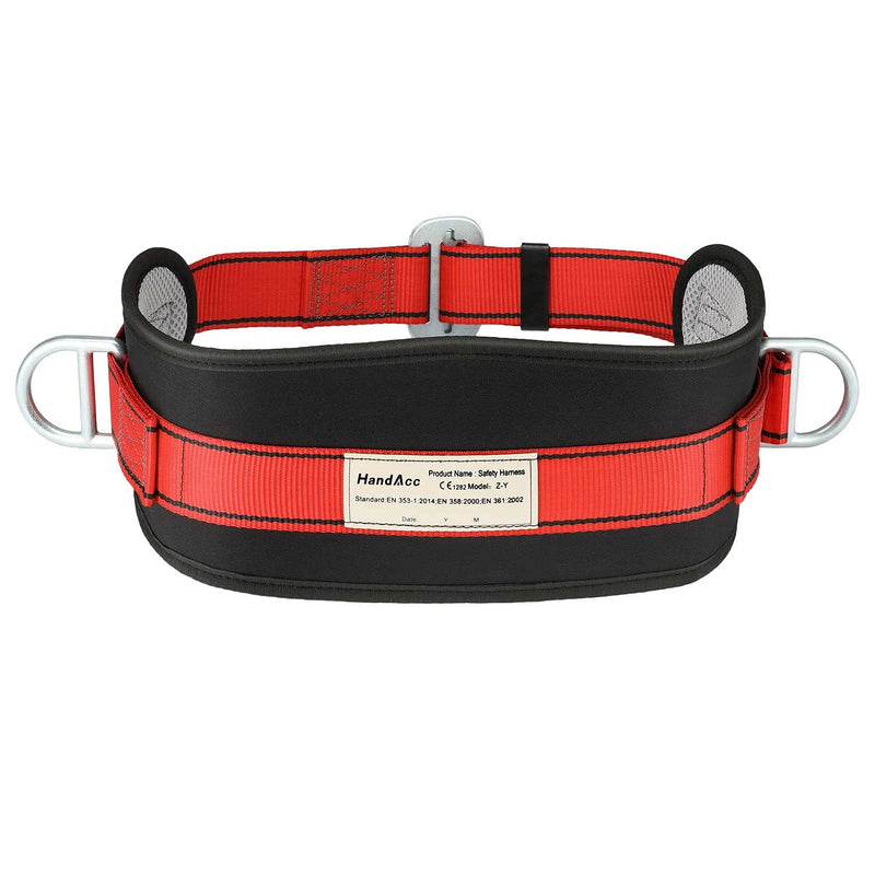 HandAcc Safety Climbing Belts, Positioning Climbing Belt with Waist Pad and 2 D Rings, Safety Belt Kit Personal Portable Protective Equipment - BeesActive Australia