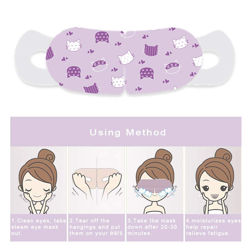 KEETEEN Eye SPA, Hot Steam Eye Mask for Dry Eyes Dark Circles Relief Eye Fatigue, Lavender Moist Heating Sleeping Eye Patch(5Pcs) - BeesActive Australia