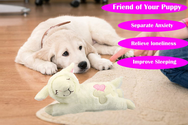 Hana Panda Heartbeat Stuffed Puppy Toy Snuggle Sheep Pet Behavioral Sleep Aid Dog Toy - BeesActive Australia