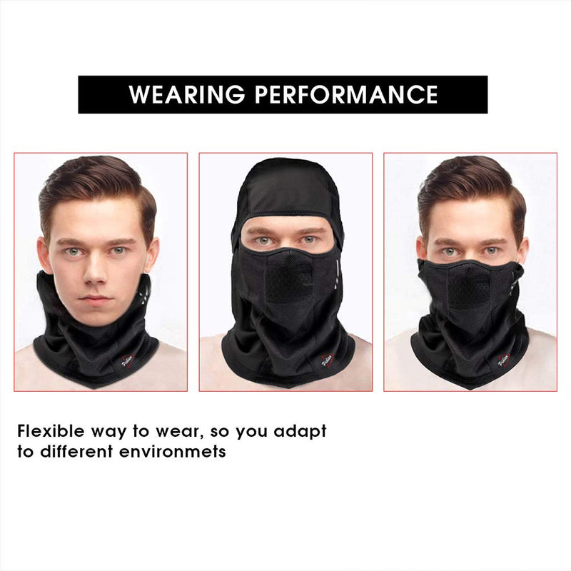 Ski Mask for Men Women Balaclava Face Mask Men Cold Weather Balaclava Warmer Windproof Hunting Cycling Motorcycle Neck Gaiter Warmer Winter Gear (Black) - BeesActive Australia