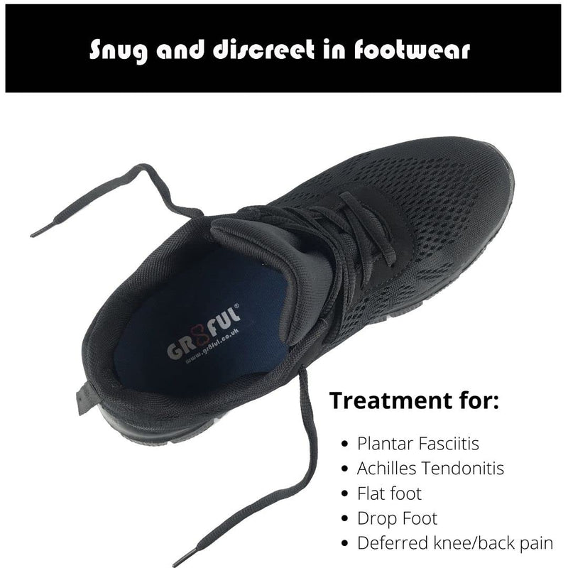 gr8ful® Orthotic Insoles for Plantar Fasciitis / Achilles Tendonitis | 1 pair | 3/4 length | Arch Support for Over Pronation & Flat Feet - Reduce Heel, Knee & Back Pain | Men Women Kids Running M M (1 Pair) - BeesActive Australia