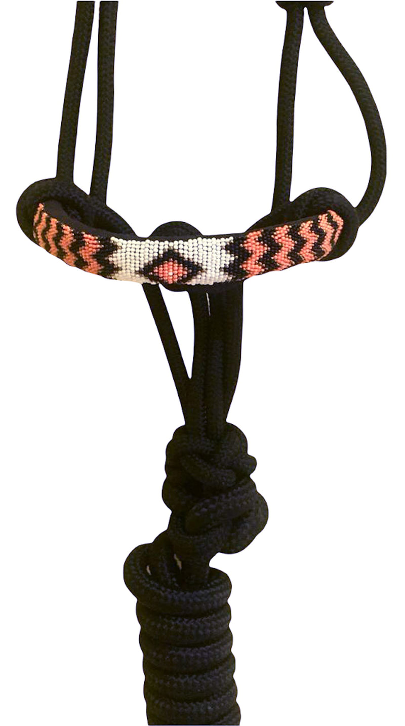 Majestic Ally Padded Beaded Nose Braided Rope Halter with 10' Matching Lead - Full - BeesActive Australia