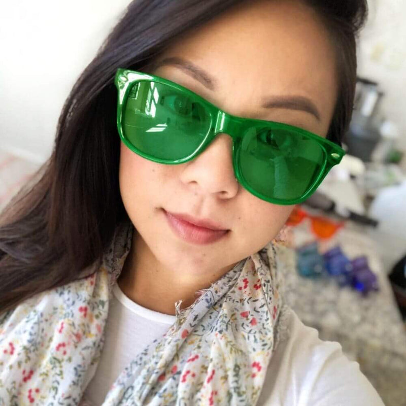 GloFX Color Therapy Glasses � Chakra Glasses Mood Glasses Relax Glasses Light Therapy Glasses Chromatherapy Glasses Chromotherapy Glasses Green - BeesActive Australia