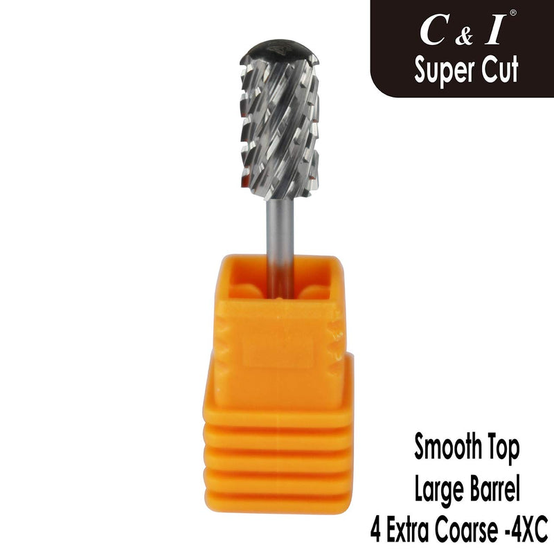 Upgrade Edition Large Barrel Smooth Top, Super Cut, Nail Drill for Electric Manicure Drill Machine, Nail Gel Remove (4 Extra Coarse - 4XC) 4 Extra Coarse - 4XC - BeesActive Australia