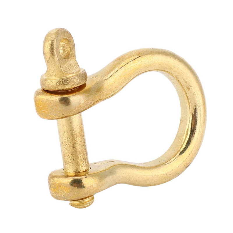 Hztyyier 2Pcs D-Ring Shackle Pure Brass Screw Pin Anchor Shackle Bow Shackle U Type Fob KeyHook, 10mm - BeesActive Australia
