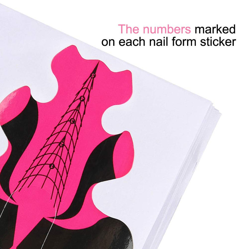Nail Forms System for UV Gel Acrylic Nail Tips Extension Builder Paper Tray Guide Stickers Nail Art Accessories100PCS - BeesActive Australia