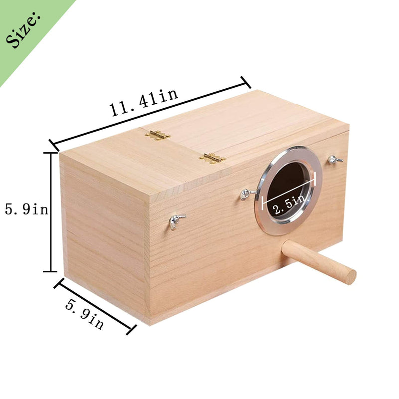 kathson Parakeet Nesting Box,Parrot Nest Home,Lovebirds Mating Breeding Wood House with Feeding Spoon 4 Toys Balls for Budgerigar Canary Cockatiel Small Birds (6 PCS) - BeesActive Australia