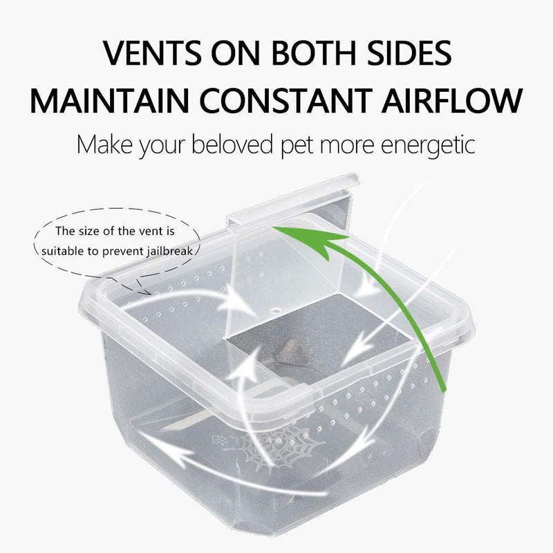 PETLAOO Critter Keeper，Mini Insect Carrier, Portable, Ventilated, Enough Viewing Space, with 5 Accessories, Suitable for Spiders, Geckos, Cockroaches, Snails, Hermit Crabs Flowerpot - BeesActive Australia