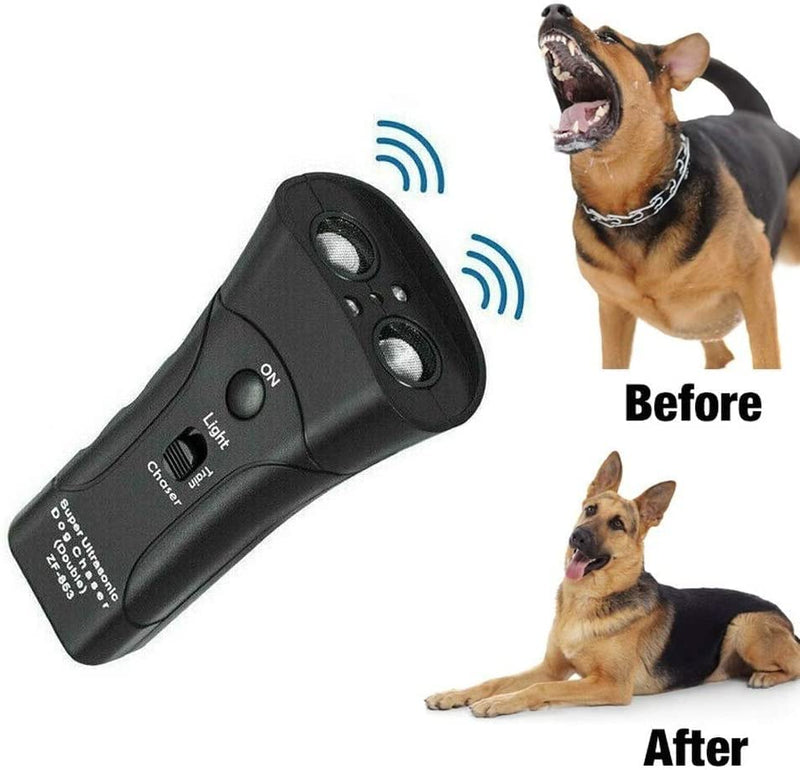 Ultrasonic Anti Dog Barking Pet Trainer LED Light Gentle Anti Barking Chaser Style 3 in 1 Bark Control Tool, Pet Training Device, Handheld Trainer, Stop Barking & Repellent Indoor Outdoor - BeesActive Australia
